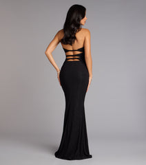 Maribeth Glitter Strappy Back Mermaid Formal Dress