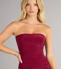 Flirt Alert Strapless Ruffle Mini Dress