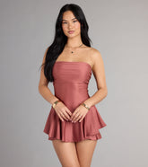 Frill Seeker Strapless Knit Romper