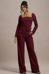 Los Angeles | Wine Pinstripe Tailored Top