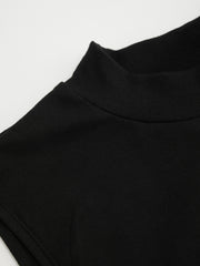 High Neck Ruched Knotted Mini Dress