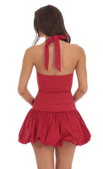 Halter Bubble Dress in Red