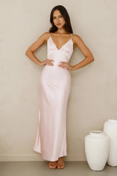 Chic 'Fit Slip Satin Maxi Dress