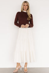 Sophie Sweater Dress | Mahogany + Ivory