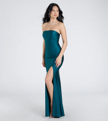 Cheryl Strapless Slit Mermaid Formal Dress