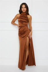 Sonnet Satin Halter Maxi Dress