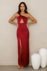 Strong Desire Satin One Shoulder Maxi Dress