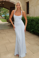 Alara Lace-Up Back Dress - Blue