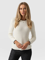 Honeycomb Rib Sweater - Cream