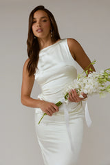 Leila Boat Neck Maxi Dress Ivory