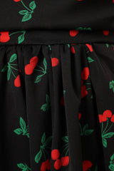 Chlo Puff Sleeve Midi Dress - Cherry Print