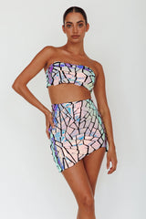 El Camino Mosaic Mini Skirt Silver