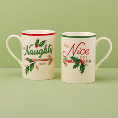 Holiday Naughty & Nice Mugs, Set of 2