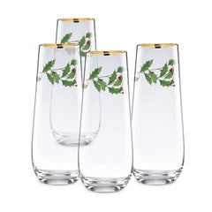 Holiday Stemless 4-Piece Flute Set