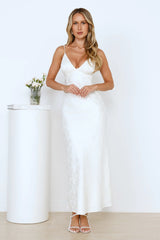 Floral Kiss Satin Maxi Dress