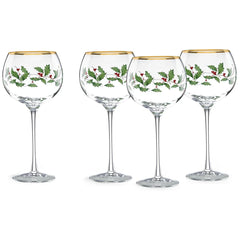 Holiday 4-Piece Wine Balloon Glass Set