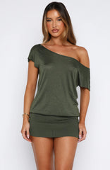 Following My Instincts Mini Dress Olive