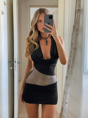 Crimson Mini Dress Black