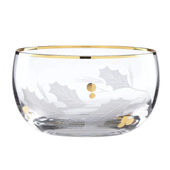 Holiday Gold Glass Nut Bowl