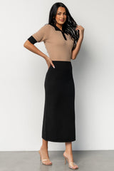 Gwendolyn Collared Midi Dress | Black + Mocha