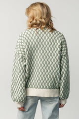 Hendrix Diamond Knit Sweater | Green