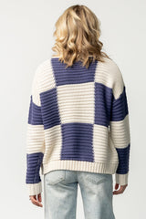 Jayda Sweater | Cream + Blue