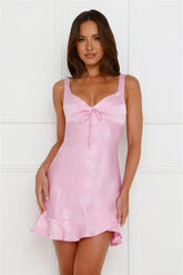 Meaning Of Us Satin Mini Dress Pink