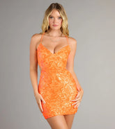 Serving Sparkle Sequin Lace-Up Bodycon Dress