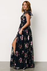 Devany Maxi Dress | Navy Multi