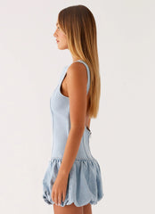 Meg Bubble Mini Dress - Blue