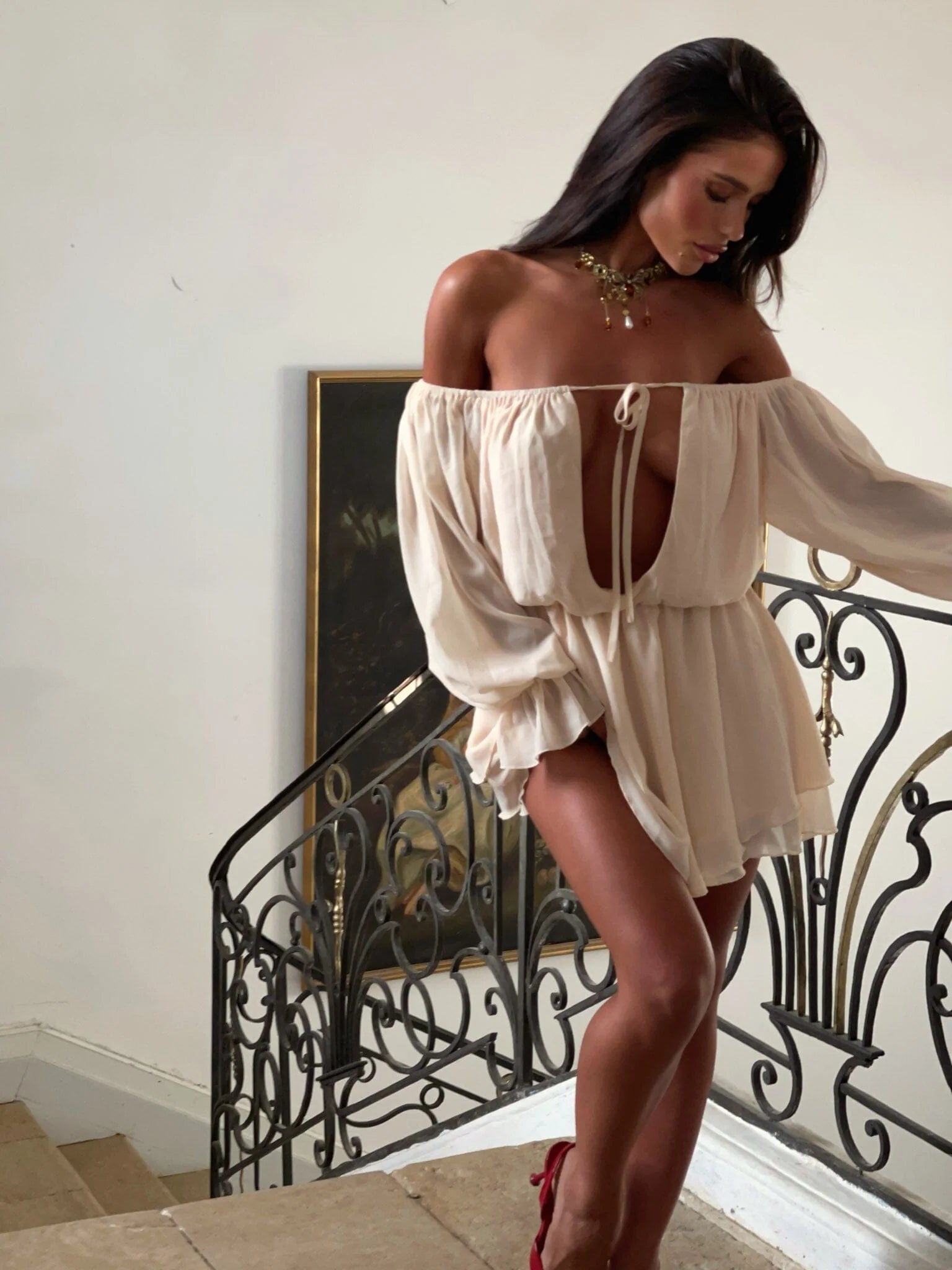 CHLILE MINI DRESS CREAM