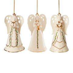 Holiday Angel Bell Ornaments, Set of 3