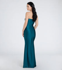 Cheryl Strapless Slit Mermaid Formal Dress
