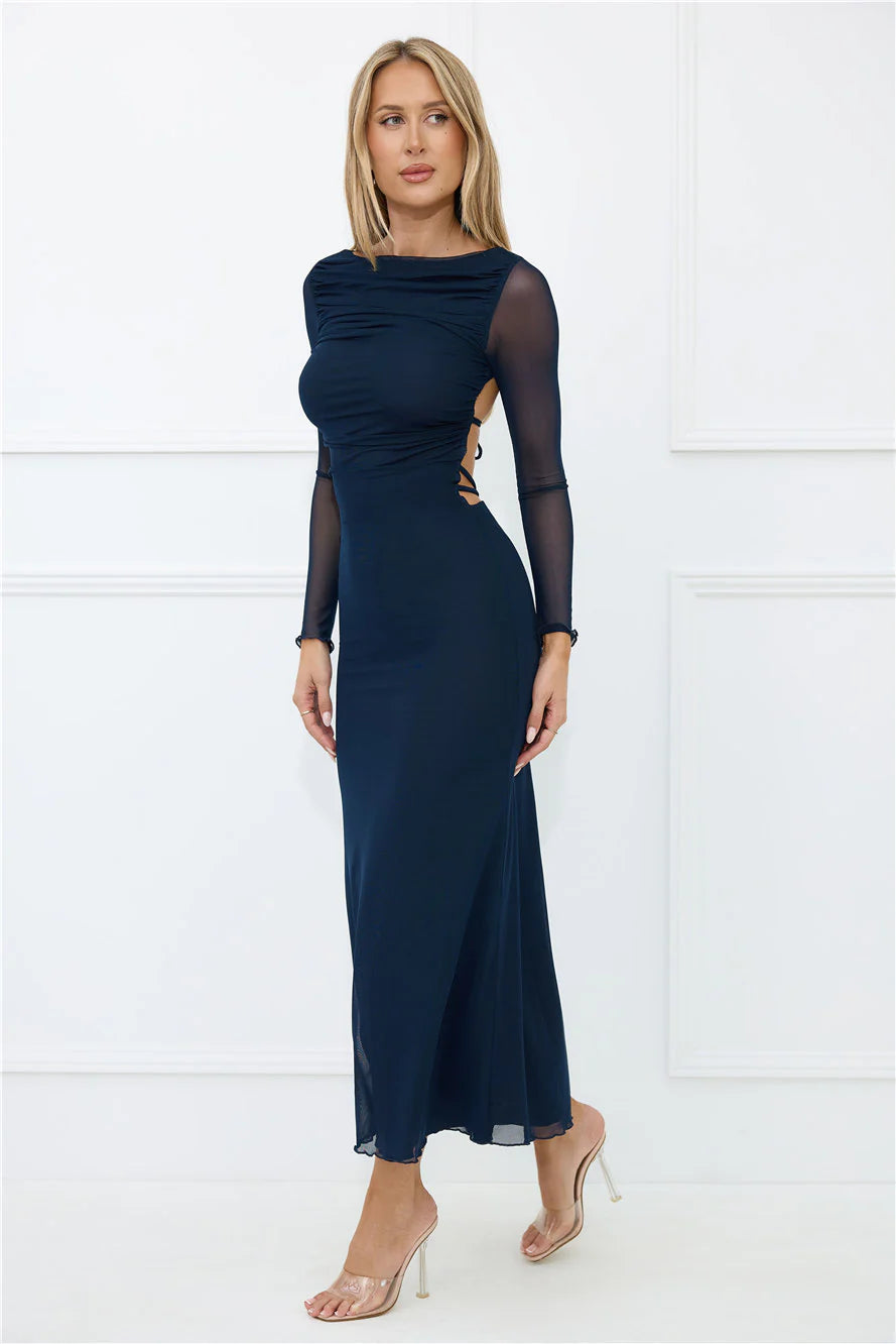 Thinking Pretty Long Sleeve Maxi Dress