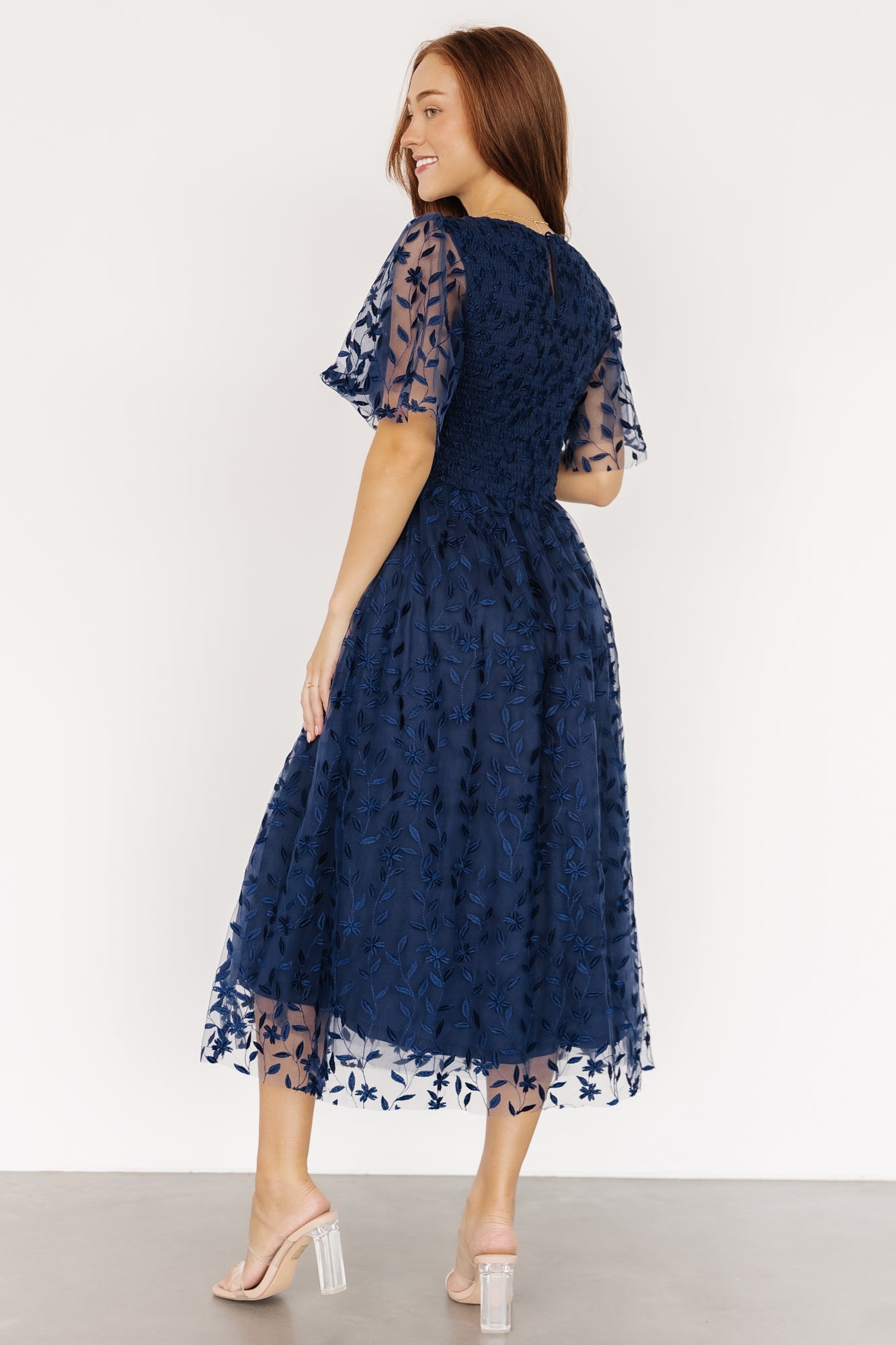 Kendra Embroidered Dress | Navy