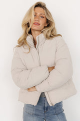 Holden Corduroy Puffer Jacket | Light Greige