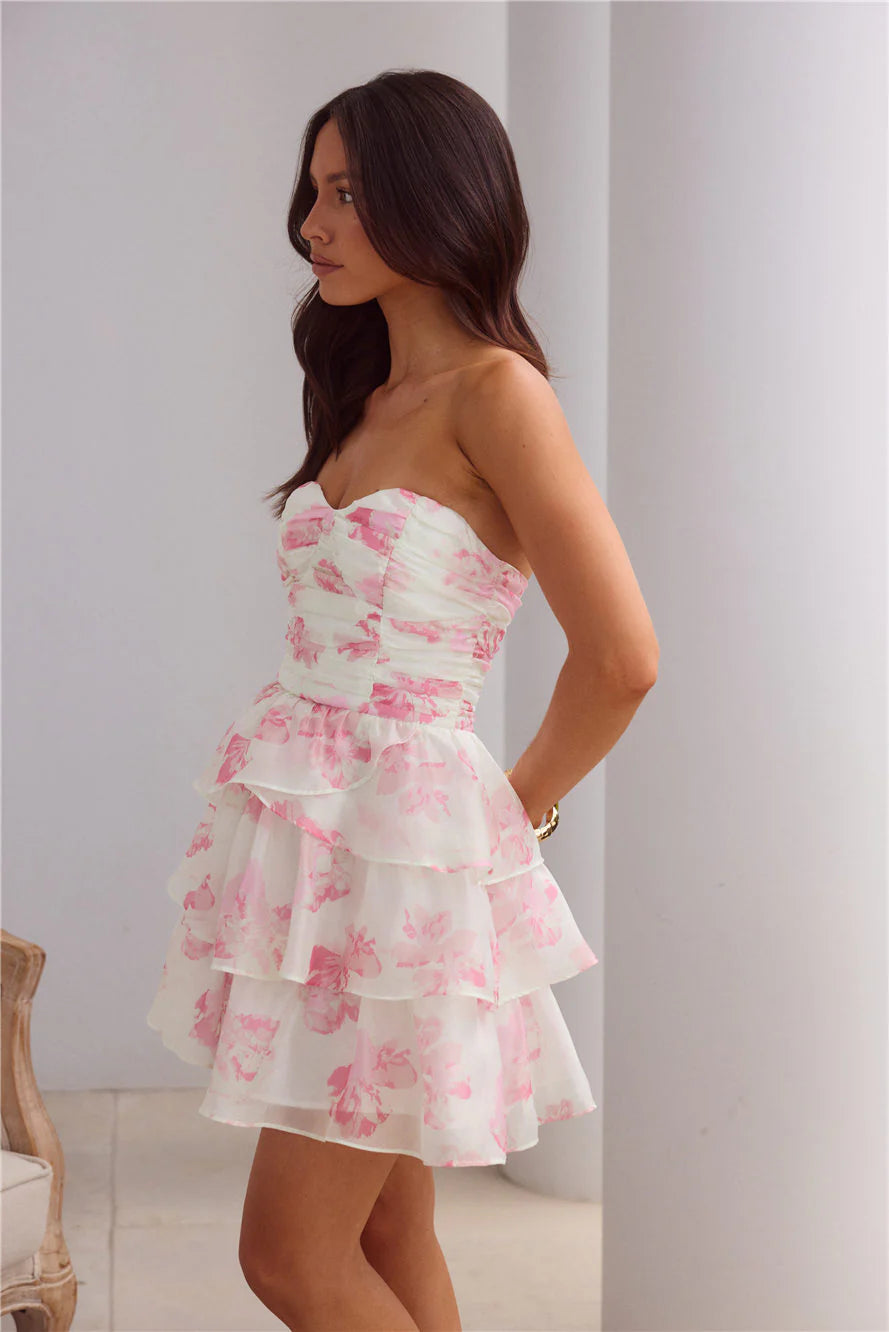 Sunlit Serendipity Strapless Mini Dress