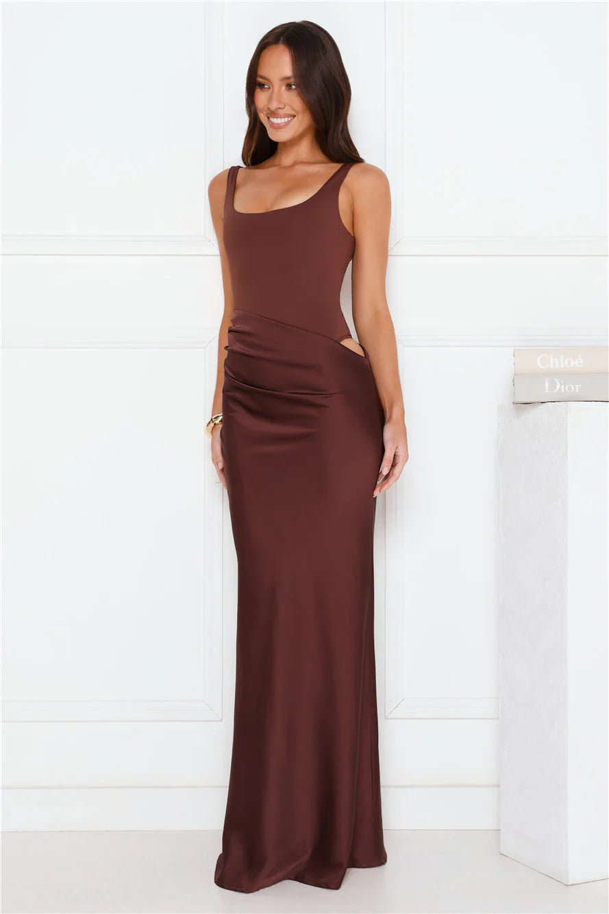 Effortlessly Yours Satin Maxi Dress
