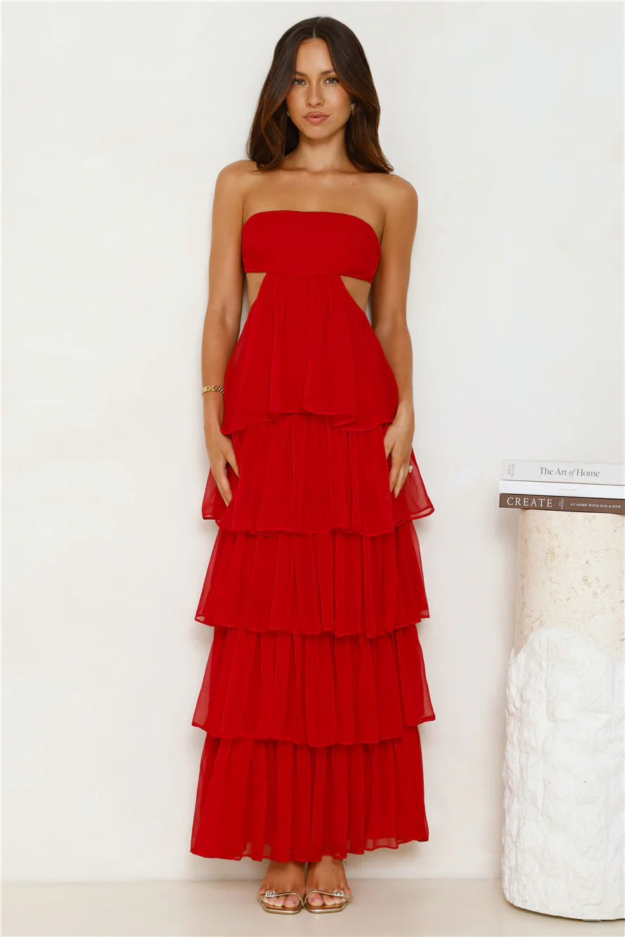 Luxe Mode Strapless Maxi Dress