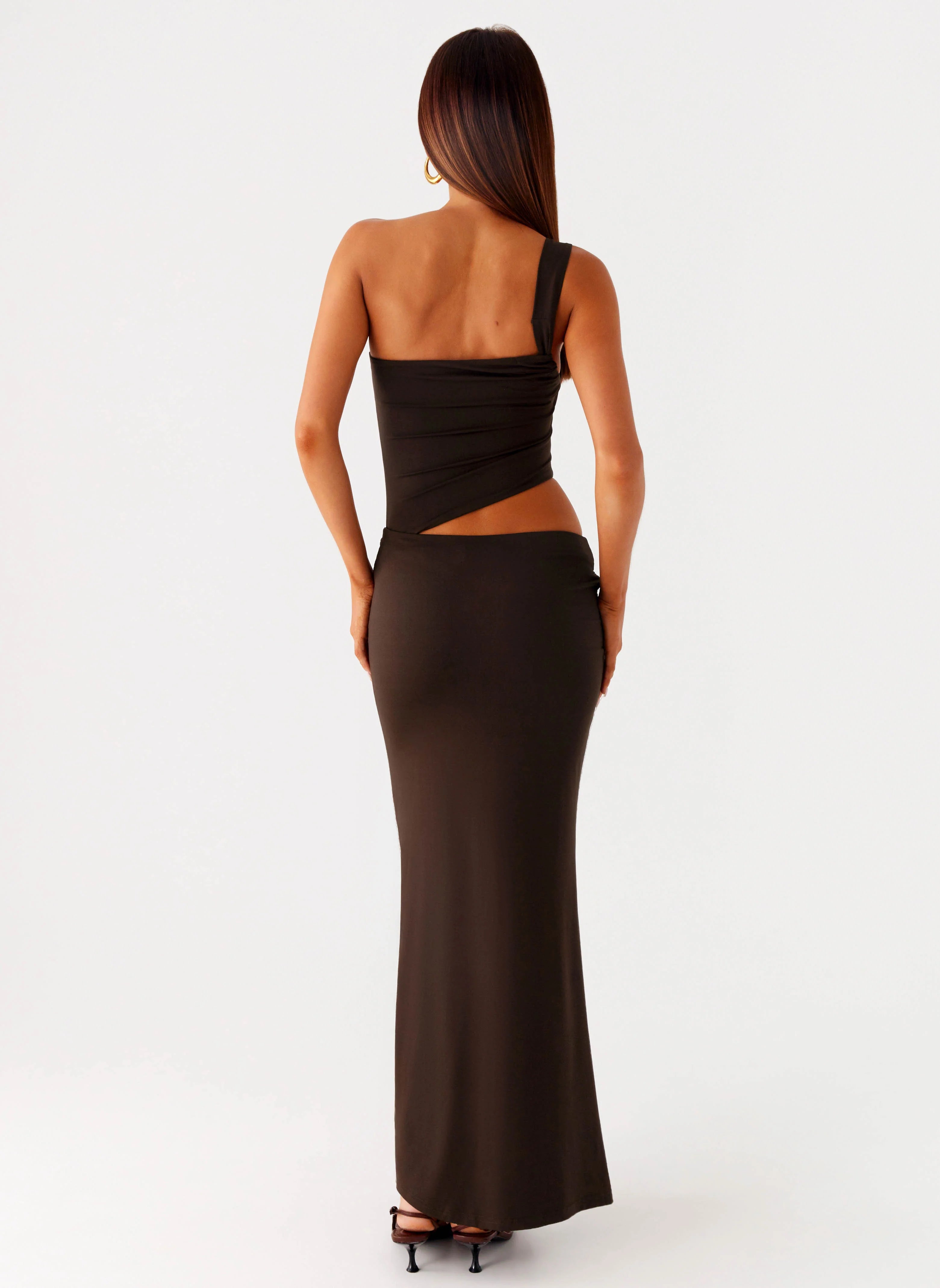 Luara Cut Out Maxi Dress - Chocolate