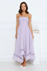 Visit The Moon Strapless Midi Dress Lilac
