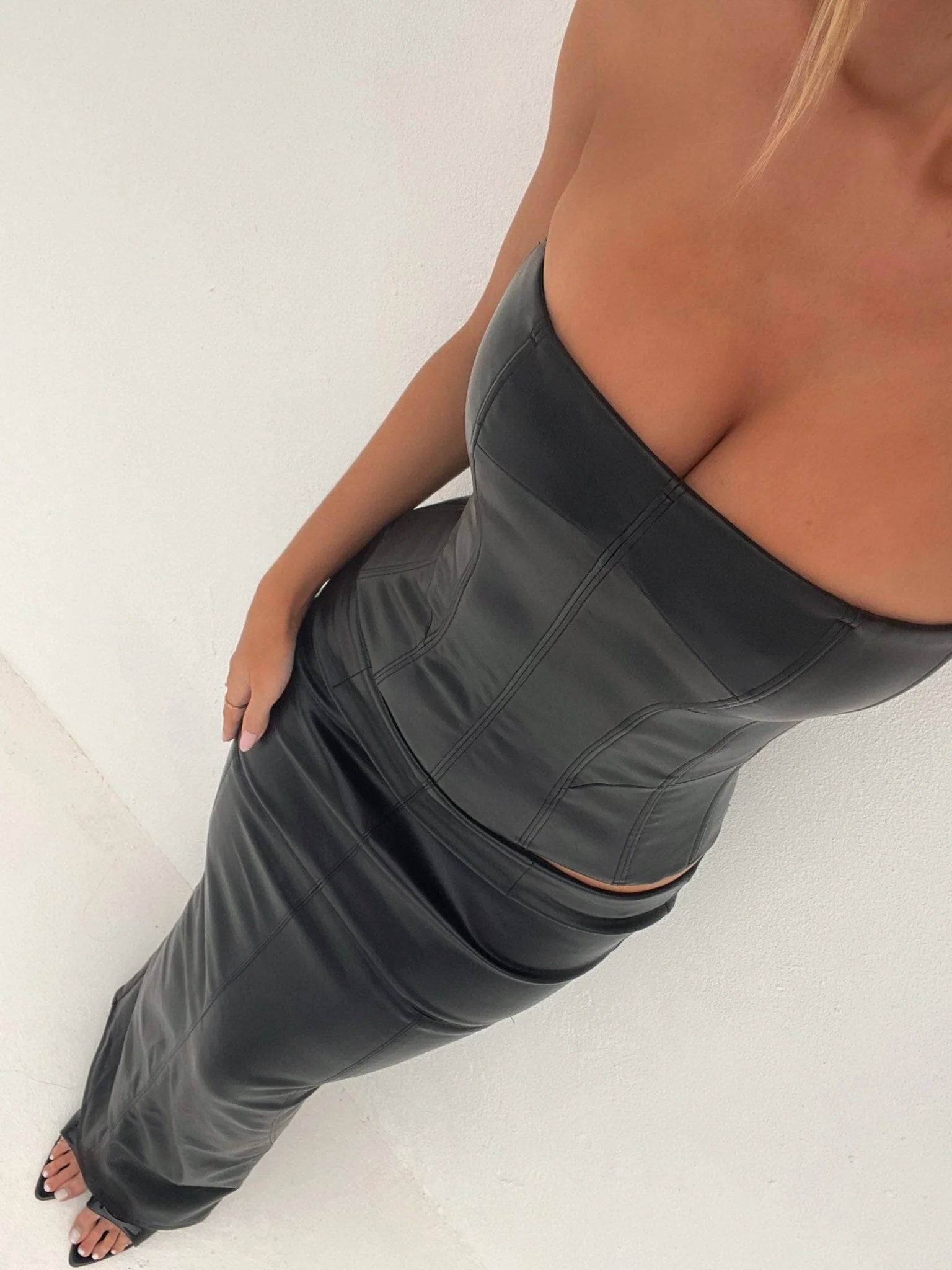 Sola Pu Corset Black