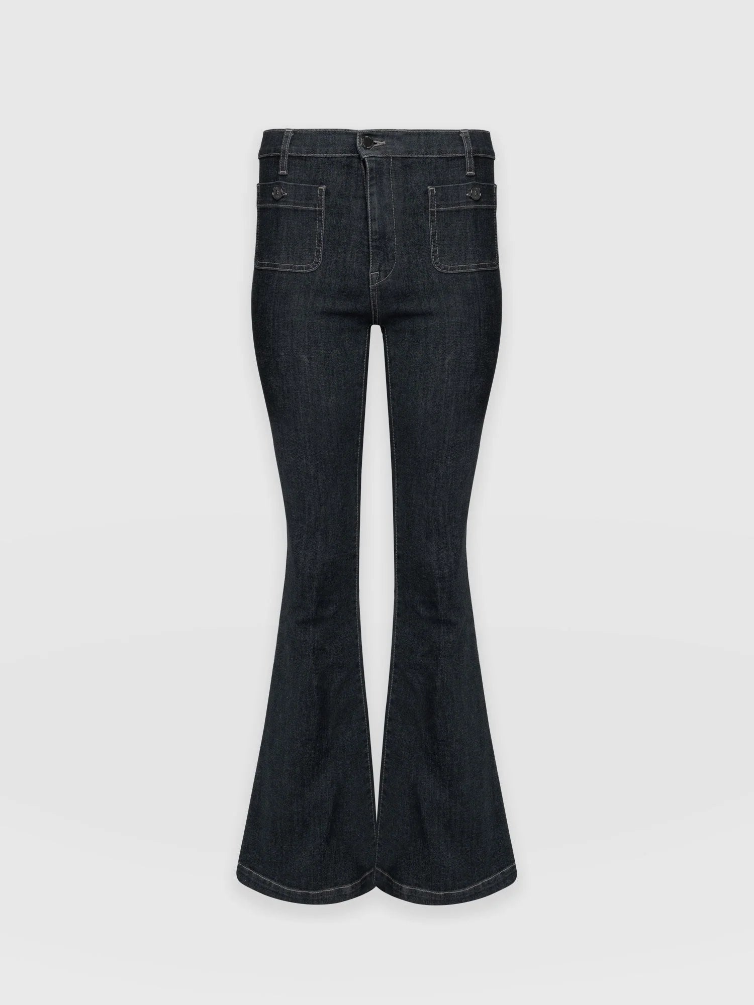 Bowie Stretch Flare Jeans - Black