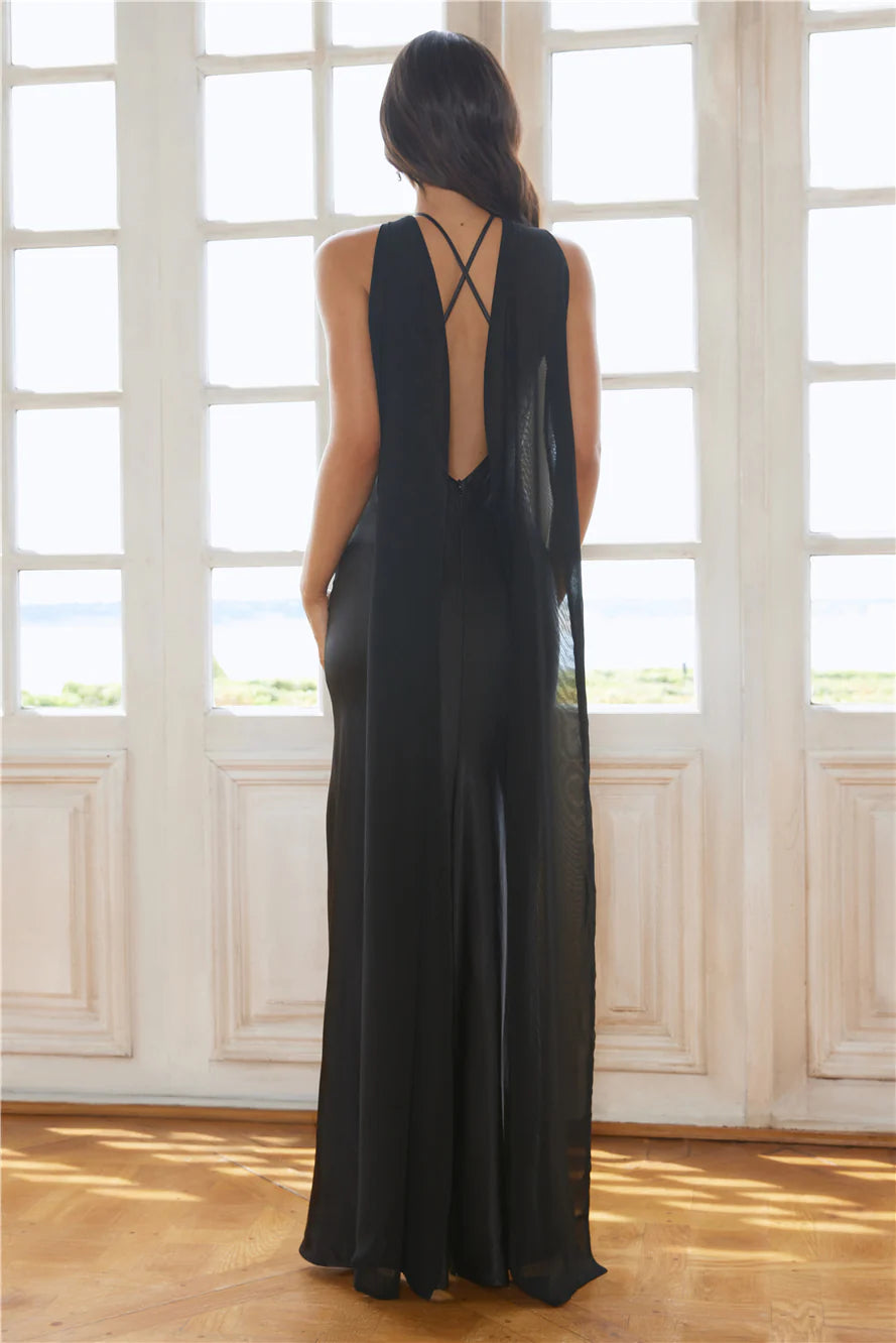 Golden Empress Satin Maxi Dress