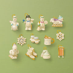 Snow Pals Christmas 12-Piece Ornament + Tree Set