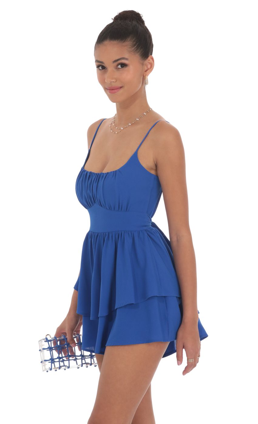 Ruffle Romper in Blue