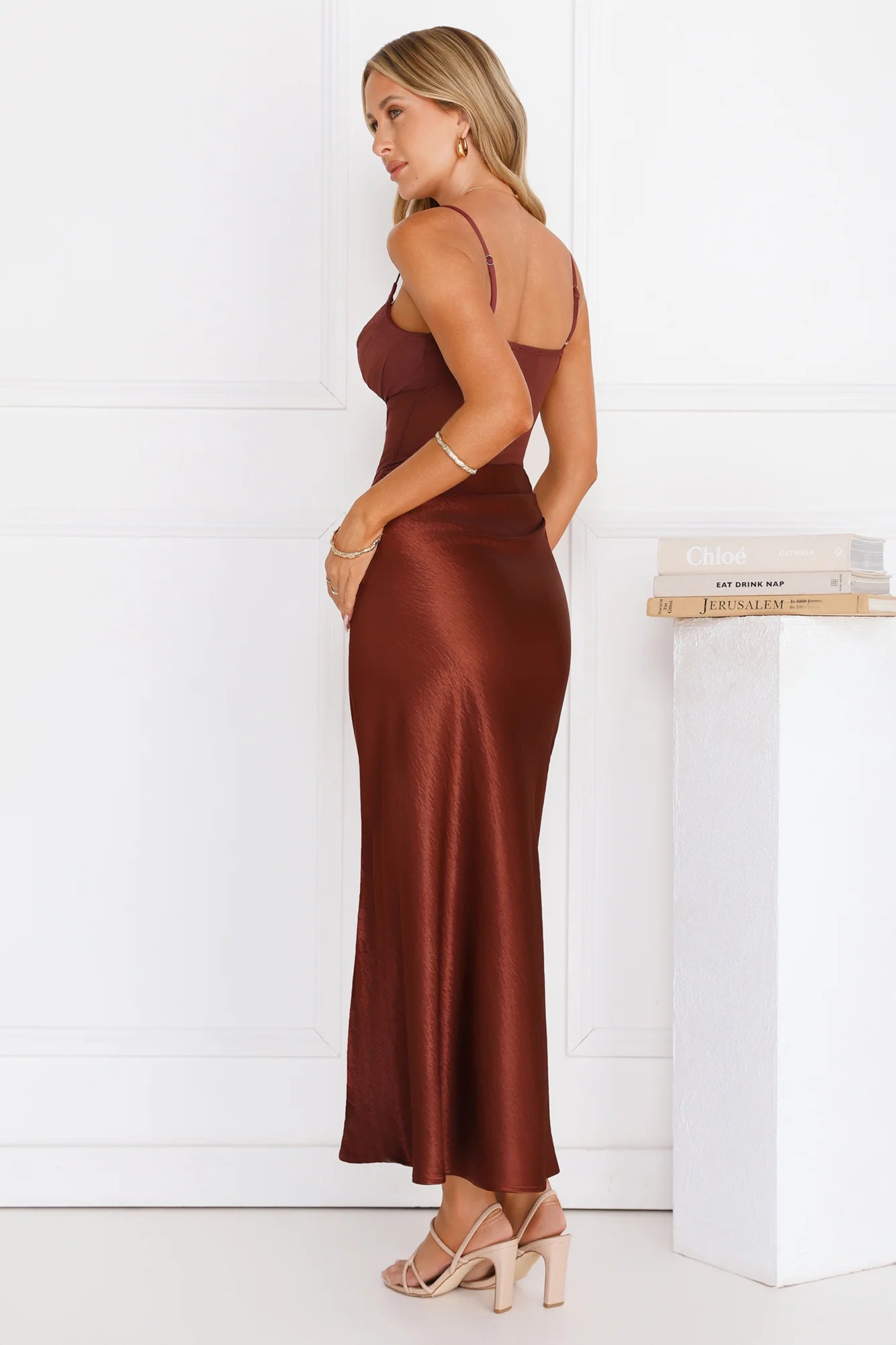 Rule The Glow Satin Mesh Maxi Dress