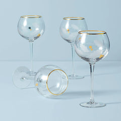 Holiday Gold 4-Piece Balloon Glass Set