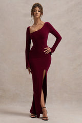 Cosmos | Port Asymmetric Long-Sleeve Split Maxi Dress