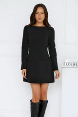 Polished Elegance Long Sleeve Mini Dress